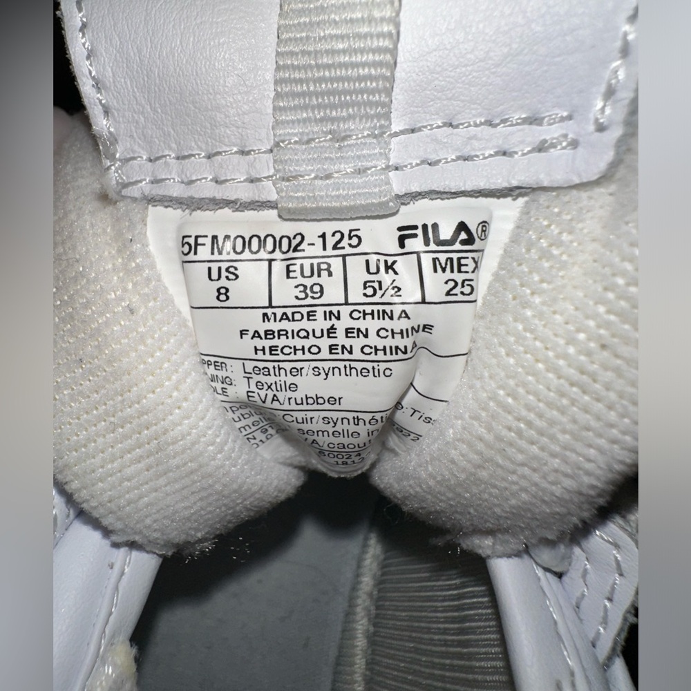 Fila White Shoes Size 8 - Picture 4 of 4